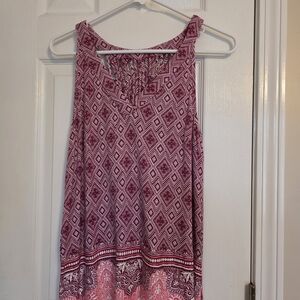 Skies Are Blue Pink Geometric Tank Top